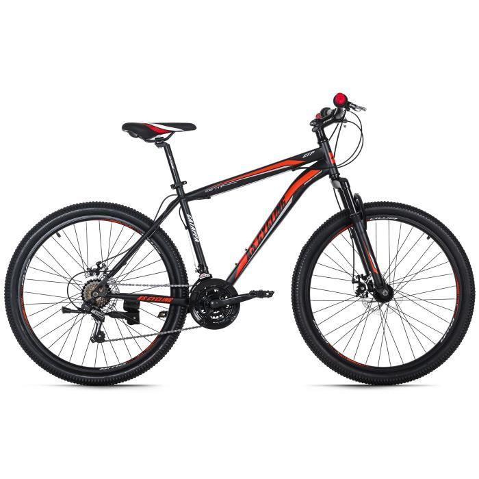 Vélo VTT Semi-Rigide 26'' - KS CYCLING - Catappa - 21 Vitesses - Noir rouge - Taille de Cadre 46 cm