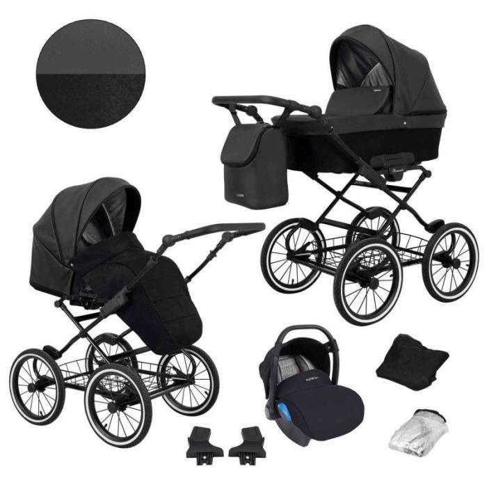 poussette trio Retro Romantic noir eco chassis noir