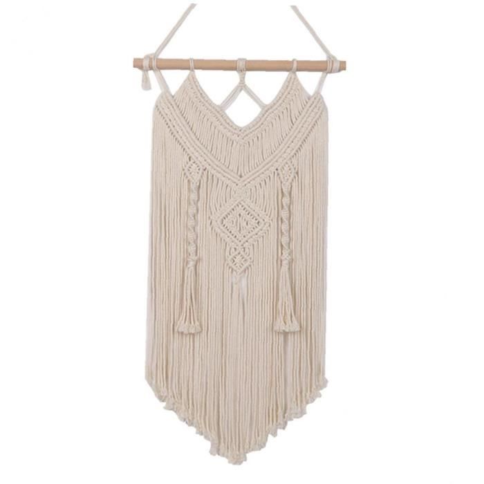 Tapisserie Macramé Hibou YSGLIFE – 30x65 Cm – Décoration Murale Bohème En Coton Tissé Main – Attrape-rêves