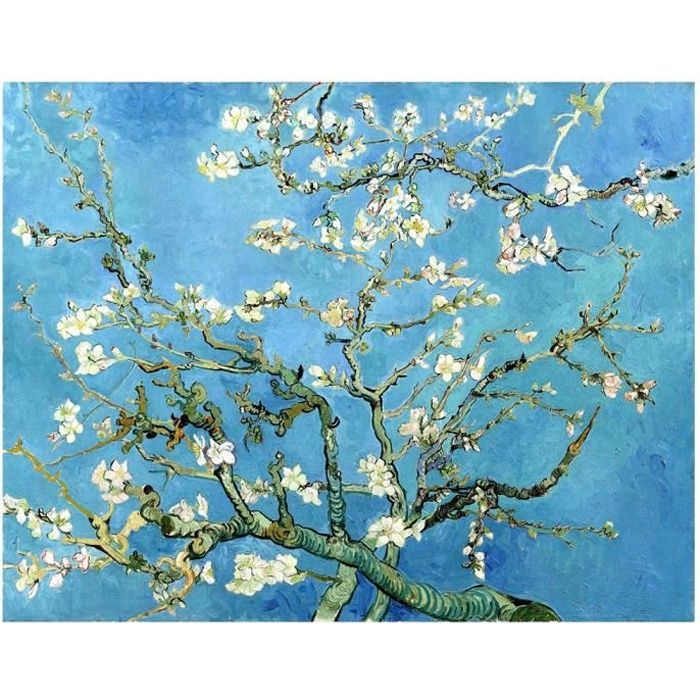 Legendarte - Tableau, Impression Sur Toile - Amandier En Fleurs Vincent Van Gogh cm. 50x70