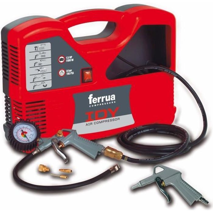 Ferrua Compresseur D Air Sans Huile Idy 1 5 Hp 1100 W Avec