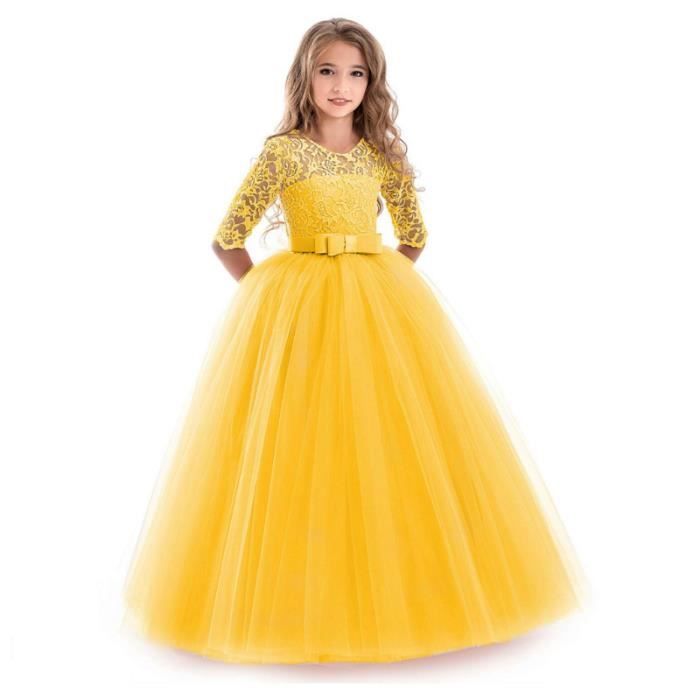 Princesse Robe Filles,Brodées Robe Ceremonie Fille de Soiree,Sans manches  Robe Mariage Fille de Communion Costume Rose - Cdiscount Prêt-à-Porter