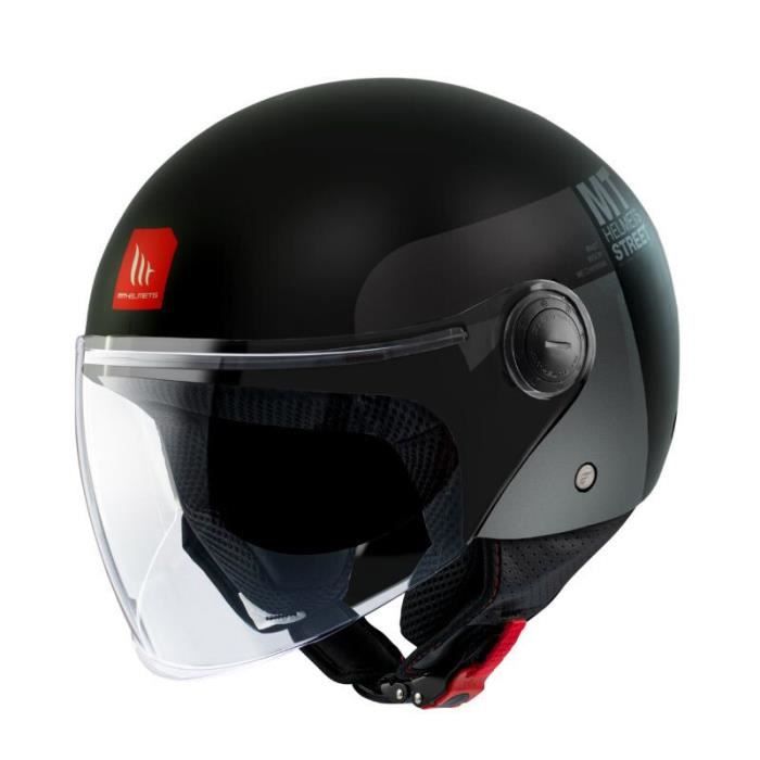 Casque moto jet MT Helmets Street Scope D2 (Ece 22.06) - noir/gris brillant - XS (53/54 cm)