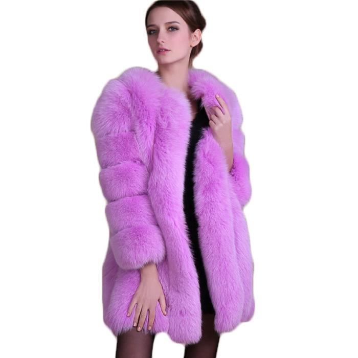 Manteau fourrure sale violet