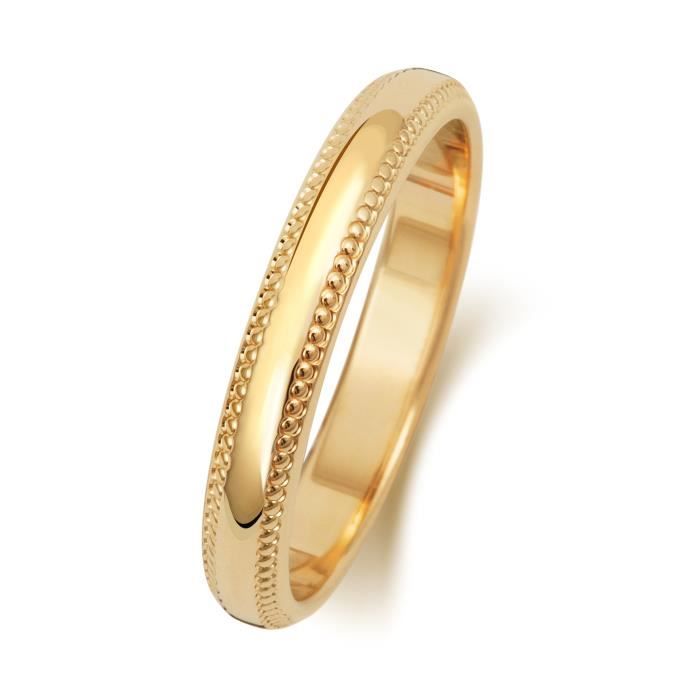 Alliance Homme-Femme Milgrain 3mm Forme D Or 375-1000 31077