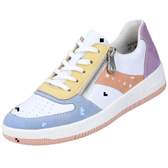 Rieker Sneaker Rieker Femme Blanc - RIEKER - M5520-91 - Textile - Plat - Zip