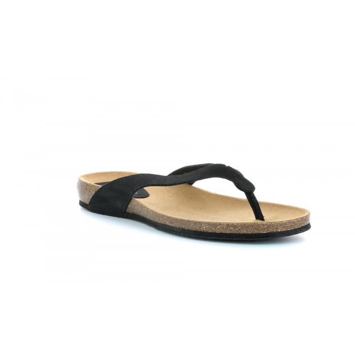 Tong Color Noire Vernie MODA, Brides en simili cuir vernis Chic.