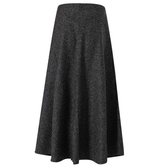 Jupe midi en laine mélangée en gris – Joseph