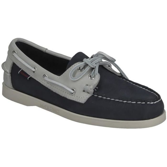 Chaussure bateau Sebago Dockside en daim bleu marine et gris - Homme - Cuir - Light grey blue indigo