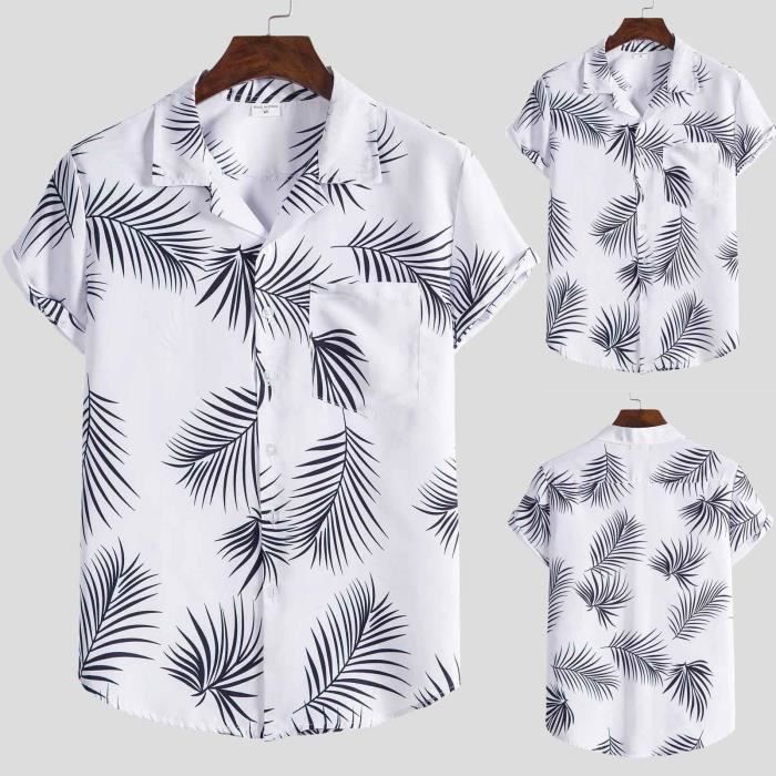 Tenue Hawaïenne 2 Pièces à Manches Courtes Pour Homme Avec
