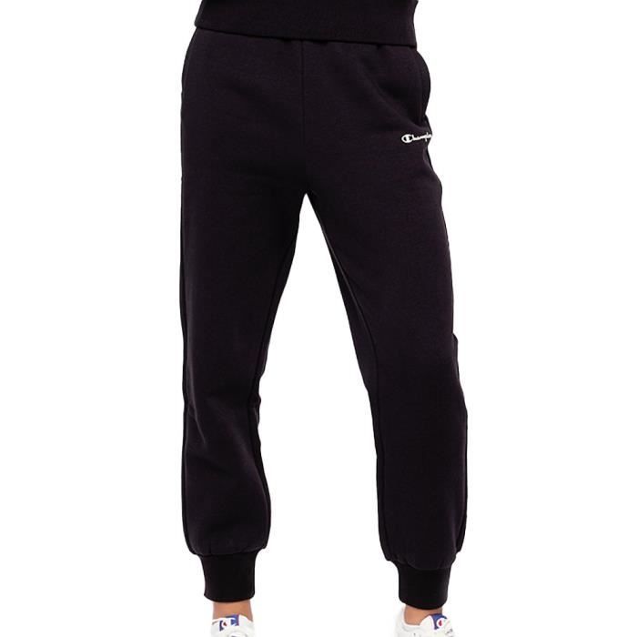 jogging femme - champion - noir - ceinture élastique - logo brodé - poches latérales