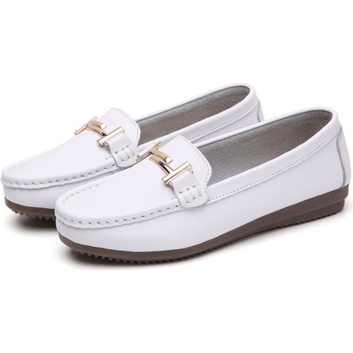 Mocassins Blancs À Plateforme Pour Femme main image 1