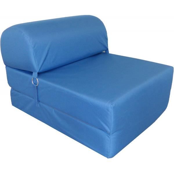 chauffeuse en tissu enduit - no name - seattle - bleu - 75 x 58 x 48 cm