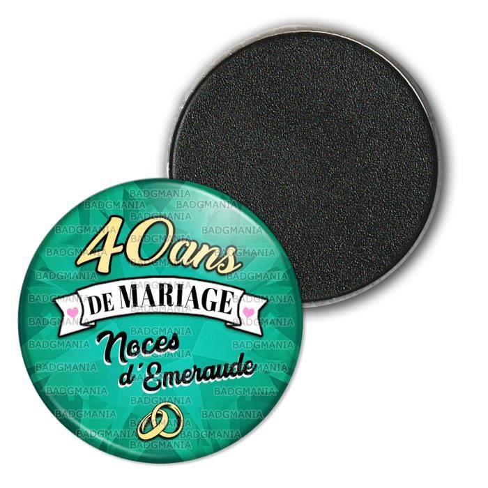 Magnet Aimant Frigo 2 5 Cm 40 Ans De Mariage Noces D Emeraude Anneaux Anniversaire Mariage Achat Vente Aimants Magnets Cdiscount