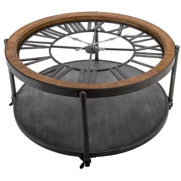 Pendule à Sable Décoratif En Métal PLAFOPE – 39 X 16 X 14 Cm, Noir, Pour Bureau Ou Salon