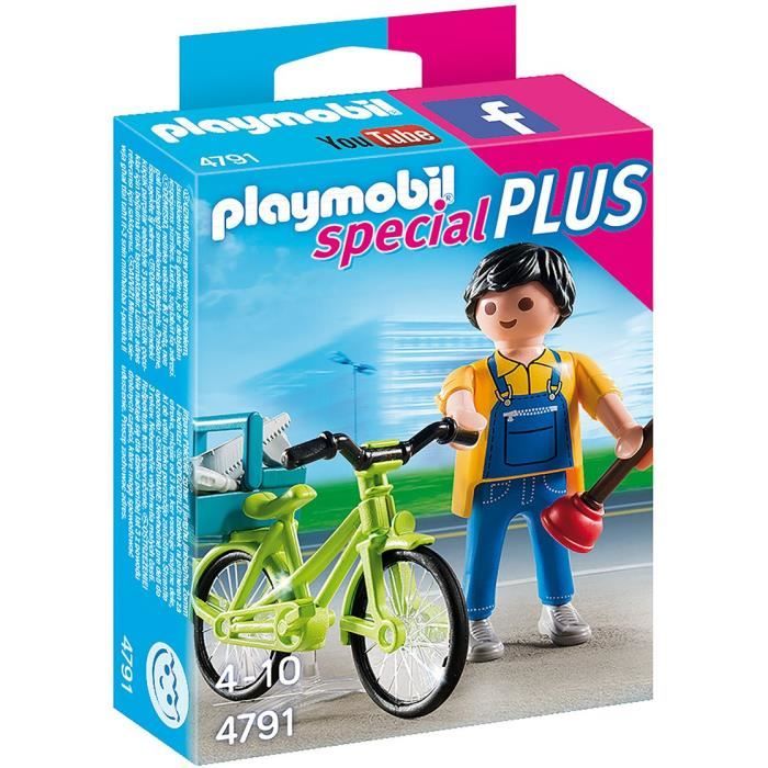 Personnage miniature - PLAYMOBIL - Bricoleur avec matériel et vélo - 4 ans  - Garçon - Cdiscount Jeux - Jouets