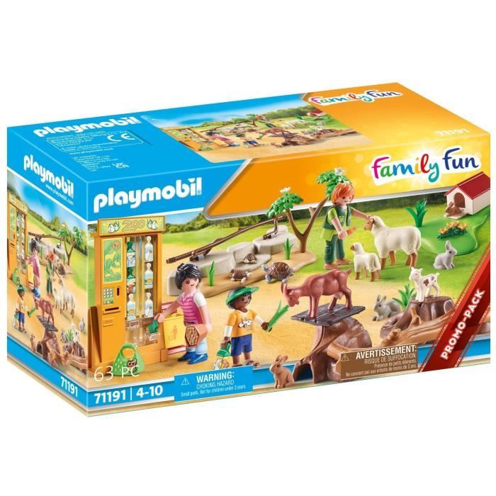 PLAYMOBIL - 71191 - Ferme pédagogique - Le parc animalier - Animaux domestiques - Family Fun - Count