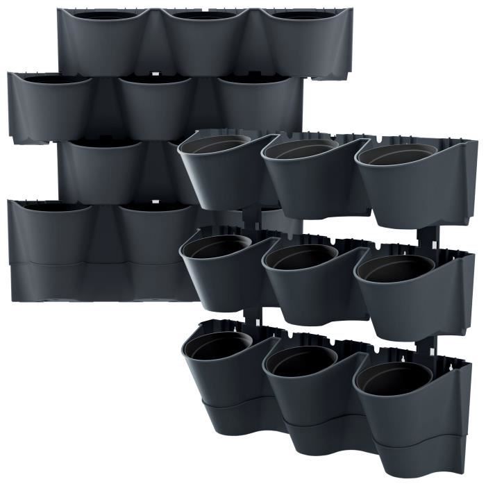 PROSPERPLAST Bac de fleurs Cascade en plastique Anthracite 67 (Lo)