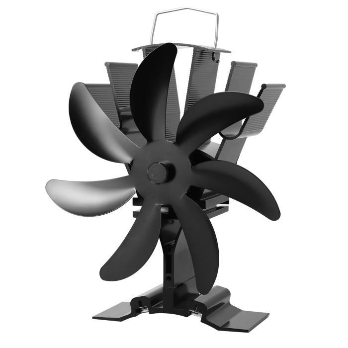 Ventilateur de cheminée 7 feuilles mur ventilateur de cheminée thermique vertical chauffage domestique efficace - Prumya