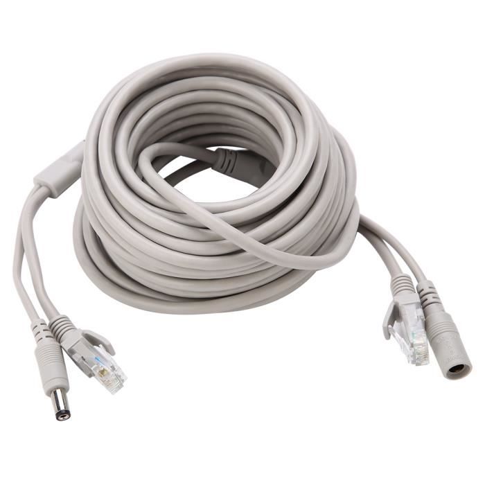 Qiilu câble RJ45 + DC Câble Ethernet CCTV RJ45 + DC 5M/10M/15M/20M pour ...