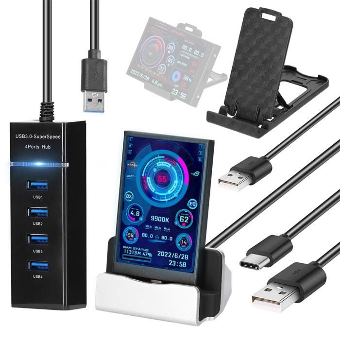 Mini Ecran Usb 3,5 pouces écran IPS Mini USB type c écran secondaire CPU GPU RAM,Pas ...