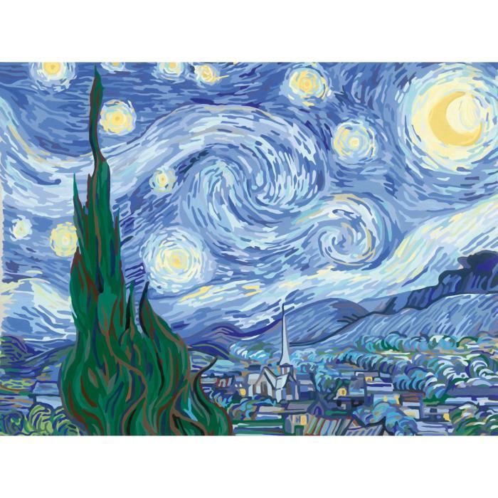 23915 Peinture par numéros La étoilée toile 30 x 40 cm - vue 2