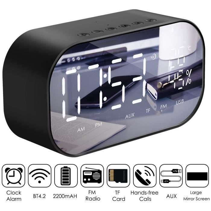 Réveil Horloge,Haut-parleur Bluetooth sans fil,réveil,Radio FM,lecteur de musique,LED USB Réveil Horloge,Haut-parleur Bluetooth sans fil,réveil,Radio FM,lecteur de musique,LED USB