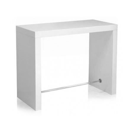 Table De Bar Blanc Laque Tyson Achat Vente Mange Debout Table