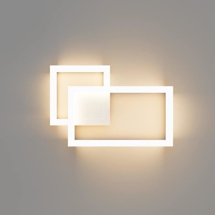 Applique Murale LED Klighten 24W - Design Moderne, Blanc Chaud 3000K, Noir - Pour Salon/Chambre