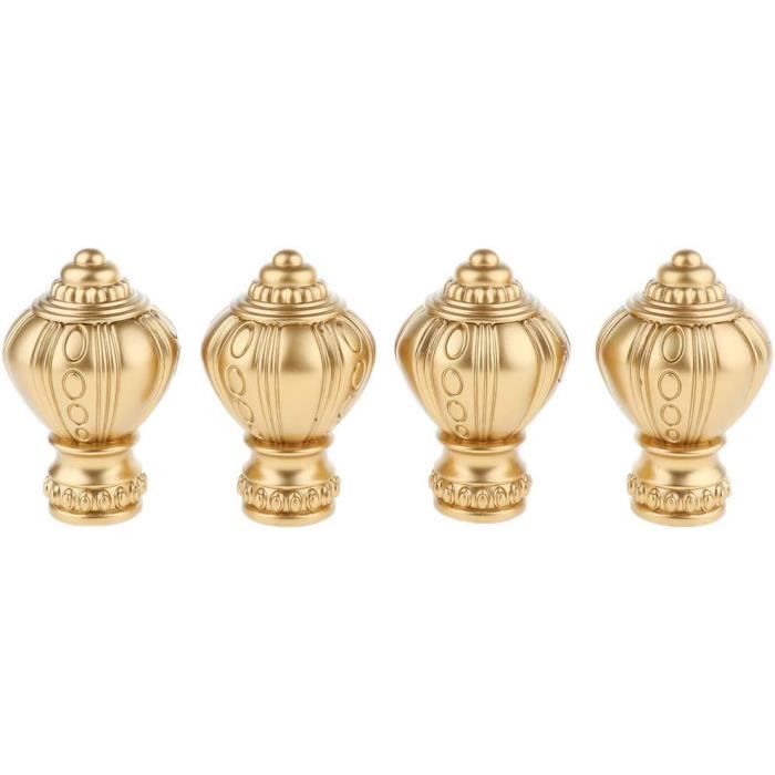 4 Embouts De Tringle à Rideau – Diamètre 5,1 Cm – Laiton Doré Brillant – Occasion état Neuf