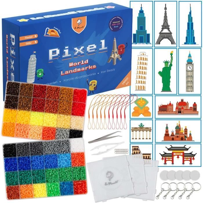 La Manuli – Lot De 6000 Perles à Repasser 5 Mm Midi – 20 Couleurs – Motif Super Héros – Boîte De Rangement