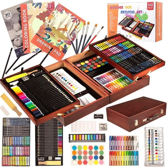 Malette Dessin Enfant, KINSPORY 146 Pièces Coloriage Kit Dessin Enfant