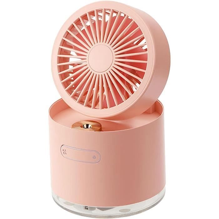 Ventilateur Portable Avec Brumisateur – Alimentation Piles AA, Dimensions 7x8x7 Cm – Rafraîchissement Instantané En Déplacement