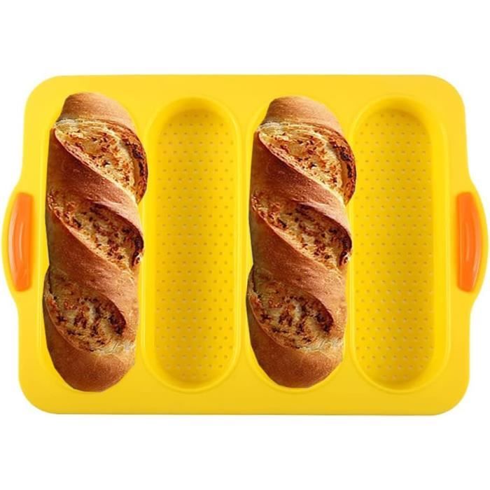 Moule à Pain Français / Hot-Dog Silicone Perforé – Anti-Adhésif – Cuisson Uniforme Et Facile