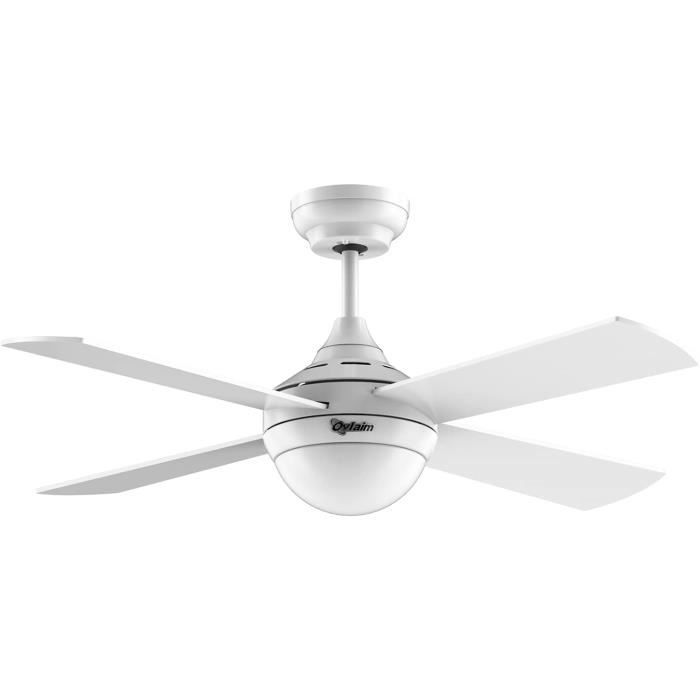 Ovlaim Ventilateur Plafond Moderne 122cm Avec LED 3 Couleurs Et Télécommande - 6 Vitesses, Moteur DC Silencieux, Été/Hiver - Blanc