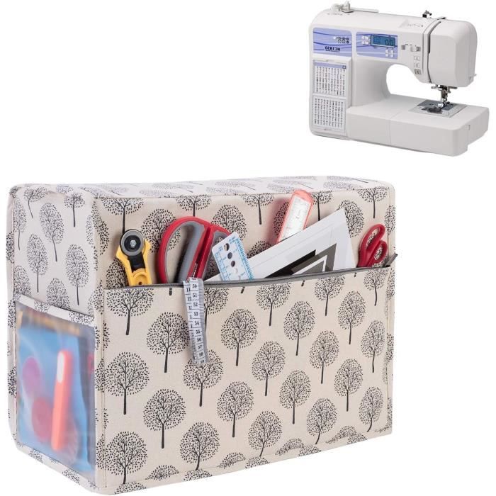 Housse protection avec sac rangement et poignée térale, housse anti-poussière pour machine coudre adaptée Gris c i MACHINE A COUDRE - Electroménager