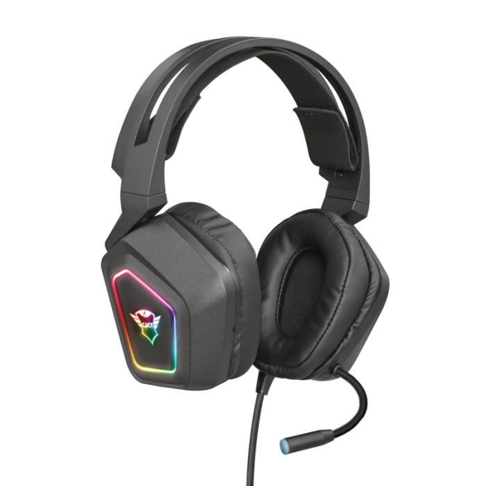 Trust Gaming GXT 450 Blizz Casque Gamer PC Son Surround 7.1, Éclairage RGB, Casque USB avec Micro Flexible, Réglage du Volume