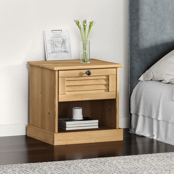 vidaXL Table de chevet VIGO 42x35x42 cm bois de pin massif 353154