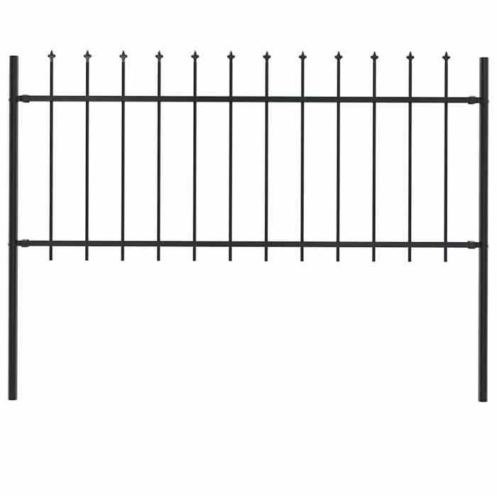 vidaXL Clôture de jardin Woerden avec pointe en acier noir 170 x 80 cm 144924