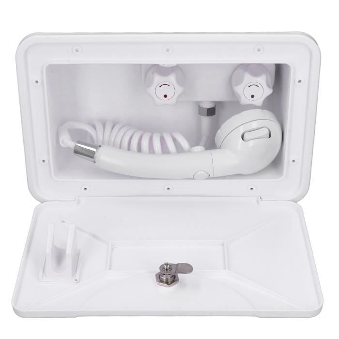 étanchéité Renforcée Boîte Douche Extérieure Camping-car - Interrupteur Chaud/froid - Avec Clés Kit Douche Caravane