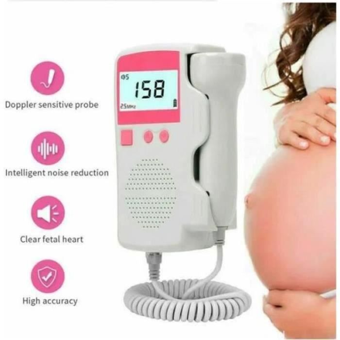 LEXLIFE Doppler Moniteur Fœtal avec Écran LCD Détection FHR - Écoute Bébé coute Battement Coeur Bébé Heartbeat Prénatal