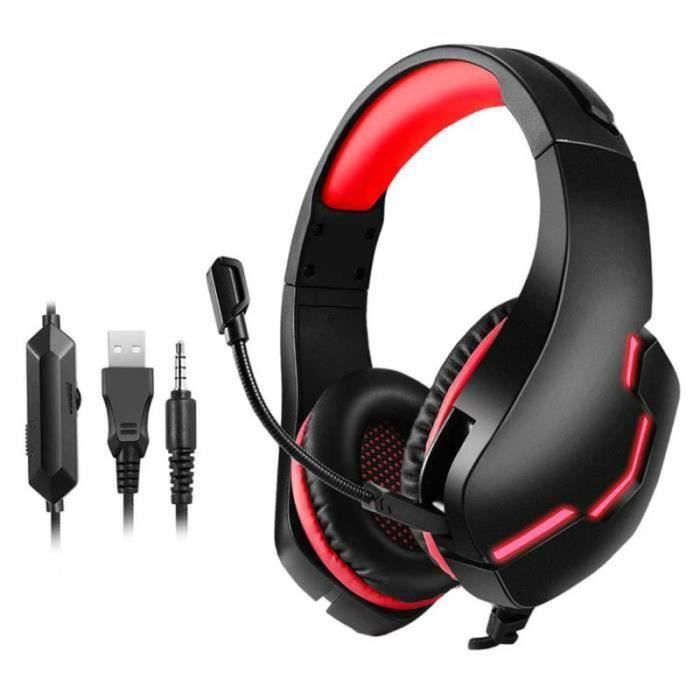 Casque Gaming PC USB Avec Micro - Léger, Réduction De Bruit, Contrôle Audio - Compatible PS4, PS5, PC, Ordinateur Portable