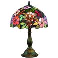 12 pouces vintage pastorale fleurs magnifiques vitrail style lampe de table lampe de chambre lampe de chevet[628]-1