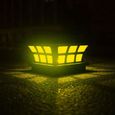YK05811-Lampe Borne LED solaire pour jardin Lampes de clôture carrées pour Garden Street -Blanc chaud-1