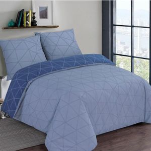 Housse De Couette En Coton Bleu Ciel - Taille 220 X 240 Cm, Qualité Supérieure Respirante - 5