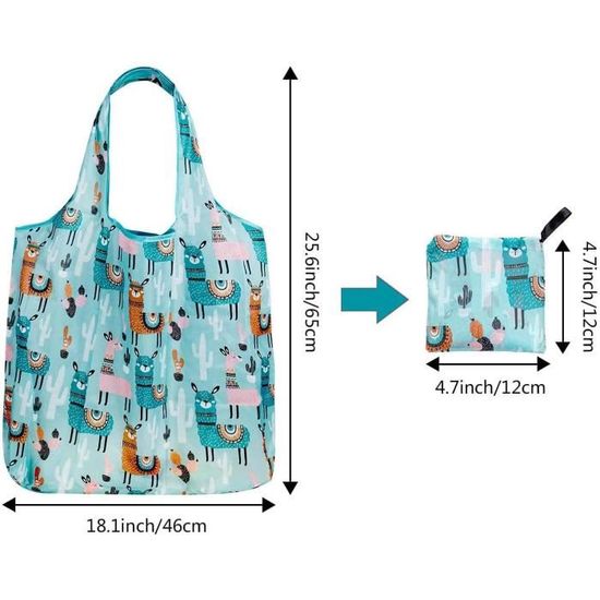 VIKSAUN 6 Pièces Sac Courses Sac Shopping Pliable Mini Shopper ECO Sac Lavable Durable Sac