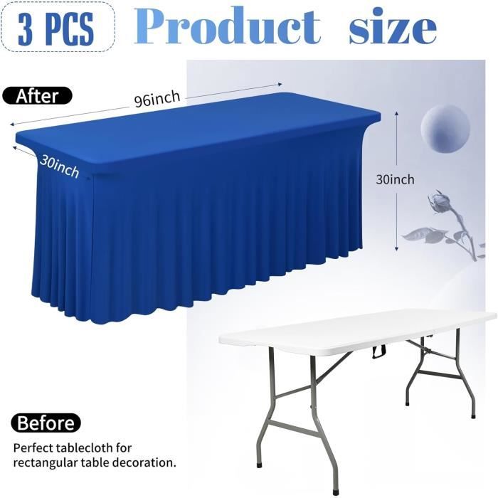 Housse De Protection Table Rectangulaire Bleu Marine - Polyester