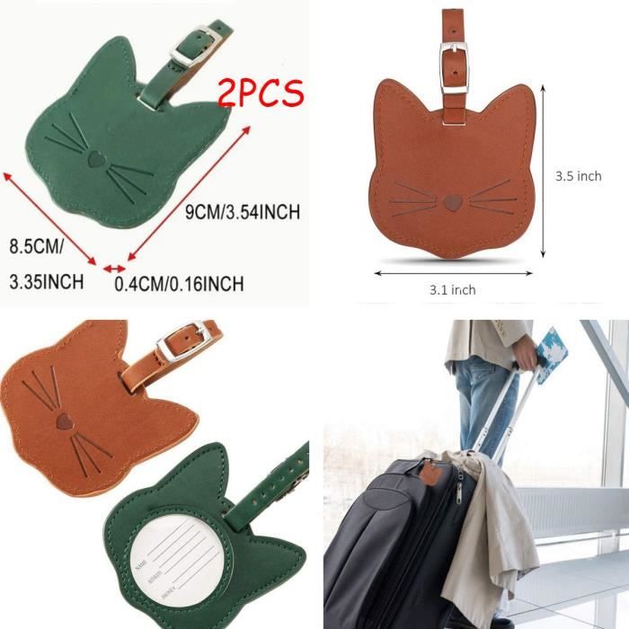 Étiquettes De Bagage Paris – Lot De 2 En Cuir PU, Rabat Confidentialité, 7,2 X 11,7 Cm – Pour Valise, Sac à Dos