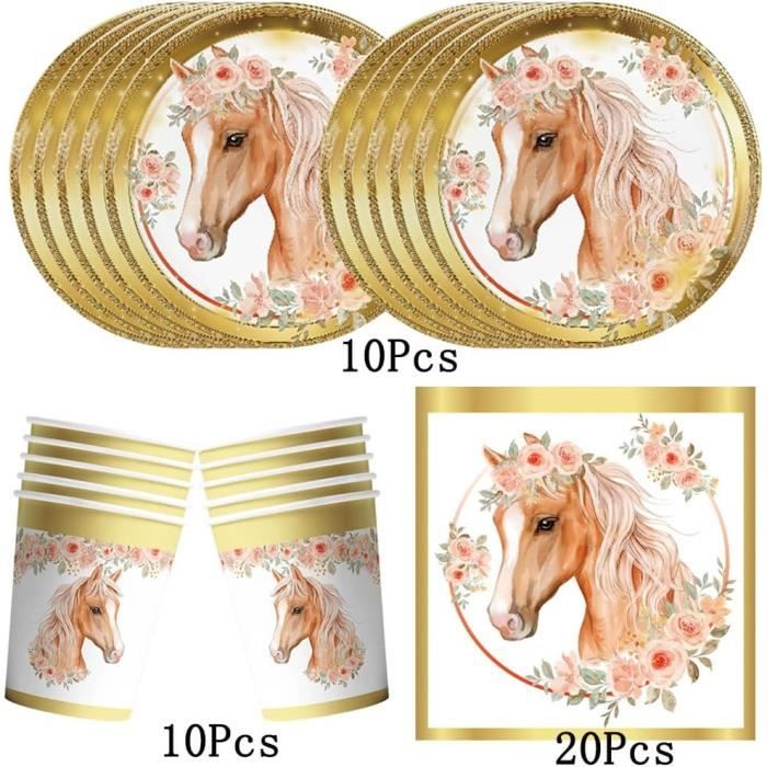 HGSHUO Vaisselle Cirque Pour 12 Invités - Assiettes Gobelets Serviettes Animaux - Décoration Anniversaire Baby Shower Fête