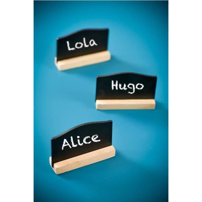 Lot De 2 Petits Tableaux Noirs Sur Support Bois – Ardoise à Craie Pour Marque-Places, Menu, Décoration De Table (15,3x22 Cm)